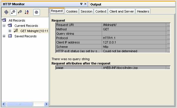 HTTP Monitorul afisarea inregistrarilor in cererea fila dupa aplicatie web a fost executat.