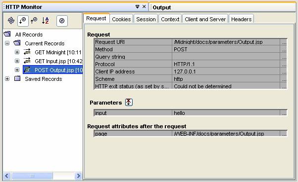 HTTP Monitorul de afisare a inregistrarilor in cererea fila.