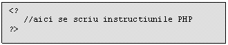 Text Box: <?
 //aici se scriu instructiunile PHP 
?>

