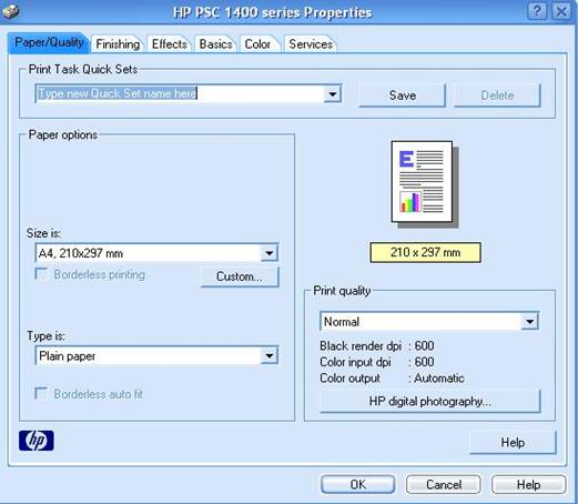 printer properties