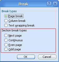 section break 