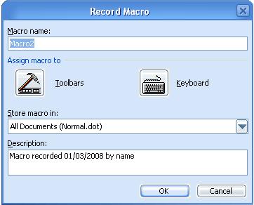 record macro