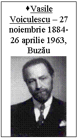 Text Box: •Vasile Voiculescu – 27 noiembrie 1884-26 aprilie 1963, Buzau
 
