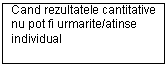 Text Box: Cand rezultatele cantitative nu pot fi urmarite/atinse individual 