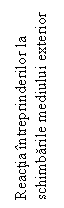 Text Box: Reactia intreprinderilor la schimbarile mediului exterior