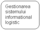 Rounded Rectangle: Gestionarea sistemului informational logistic

