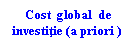 Text Box:     Cost  global  de investitie (a priori )