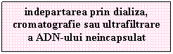 Text Box: indepartarea prin dializa, cromatografie sau ultrafiltrare a ADN-ului neincapsulat

