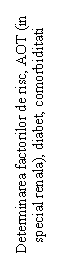 Text Box: Determinarea factorilor de risc, AOT (in special renala), diabet, comorbiditati