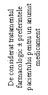 Text Box: De considerat tratamentul farmacologic  preferintele pacientului pentru un anumit medicament
