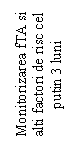 Text Box: Monitorizarea fTA si alti factori de risc cel putin 3 luni