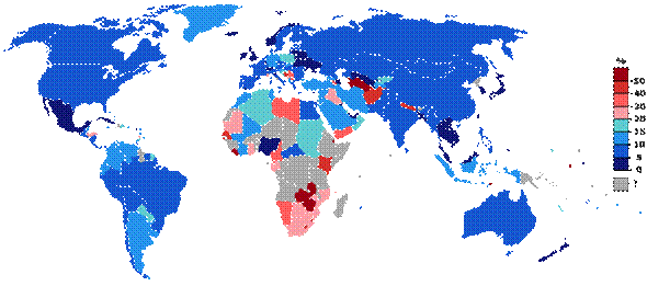 Image:Unemployment rate world from CIA figures.PNG