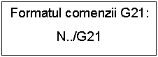 Text Box: Formatul comenzii G21:
N../G21
