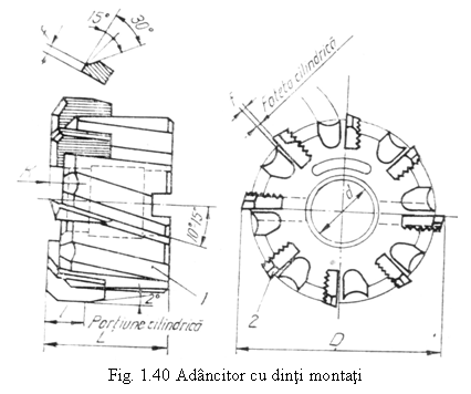 Text Box: 
Fig. 1.40 Adancitor cu dinti montati
