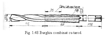 Text Box: 
Fig. 1.48 Burghiu combinat cu tarod.
