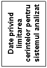 Text Box: Date privind limitarea cerintelor pentru sistemul analizat